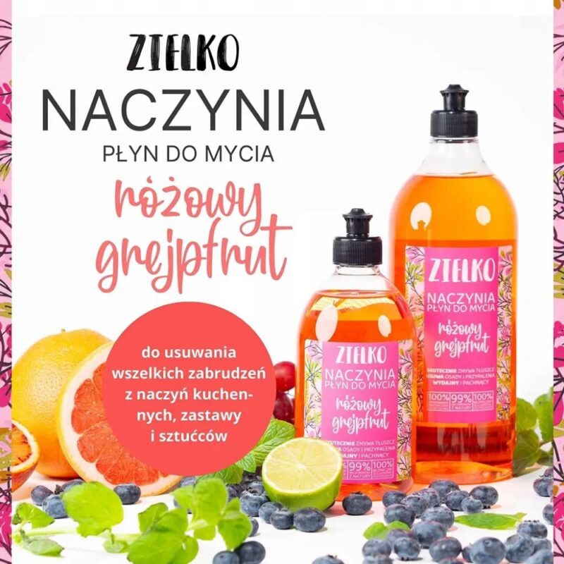 ZIELKO Płyn do mycia naczyń Różowy Grejpfrut usuwa tłuszcz i brud - obrazek 7