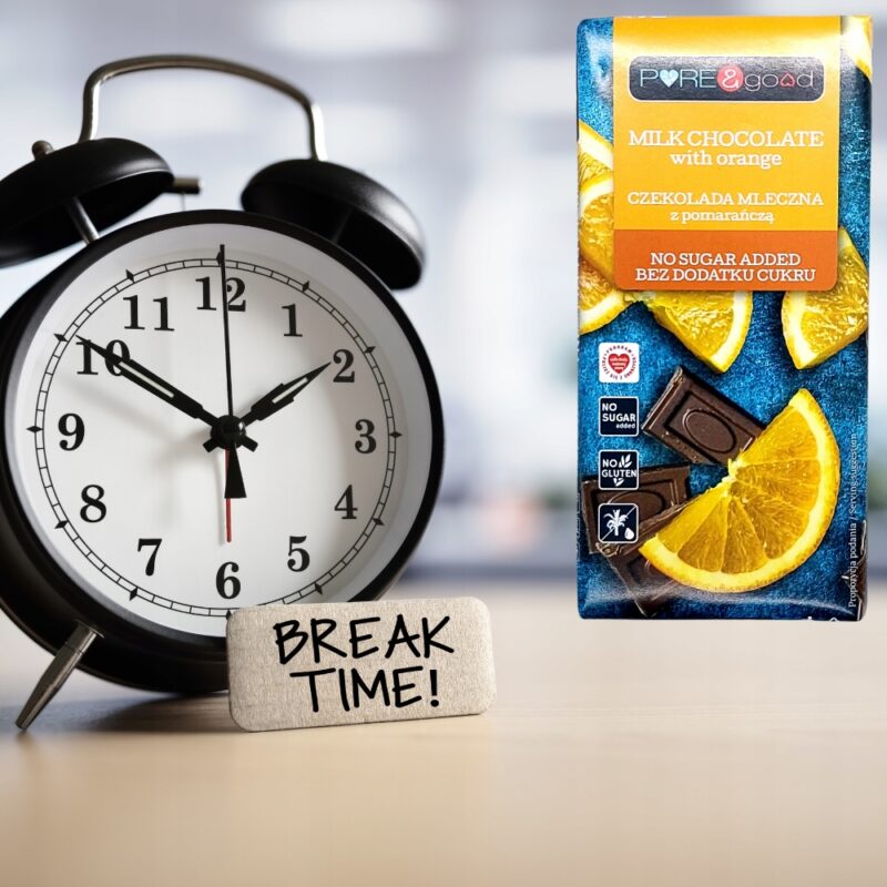 Czekolada mleczna z pomarańczą PURE GOOD 75g Bez dodatku cukru i glutenu - obrazek 3