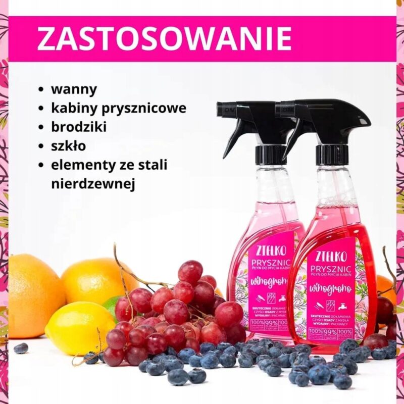 ZIELKO Płyn do czyszczenie kabin prysznicowych 0,5l Bez smug i zacieków - obrazek 4