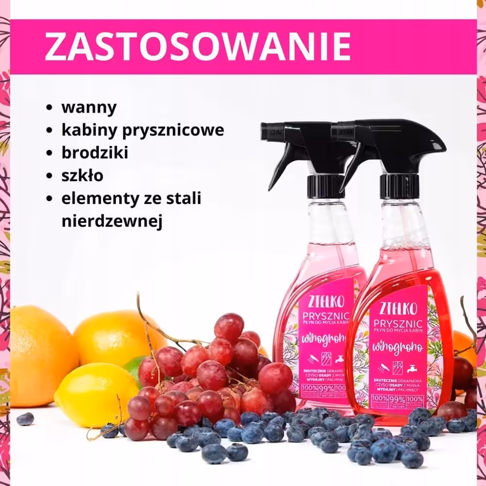 ZIELKO Płyn do czyszczenie kabin prysznicowych 0,5l Bez smug i zacieków - obrazek 4
