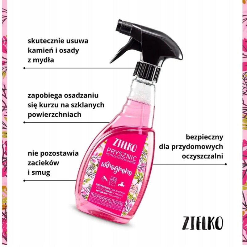 ZIELKO Płyn do czyszczenie kabin prysznicowych 0,5l Bez smug i zacieków - obrazek 6