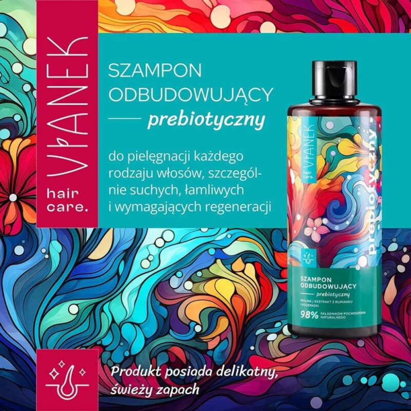 VIANEK Prebiotyczny szampon do suchych łamliwych włosów odbudowujący 300ml - obrazek 3