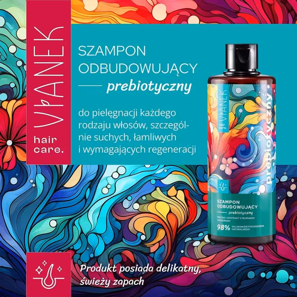 VIANEK Prebiotyczny szampon do suchych łamliwych włosów odbudowujący 300ml - obrazek 3