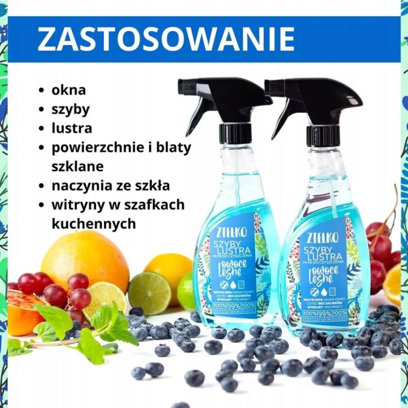 ZIELKO Ekologiczny Płyn do szyb i luster OWOCE LEŚNE 0,5L - obrazek 5
