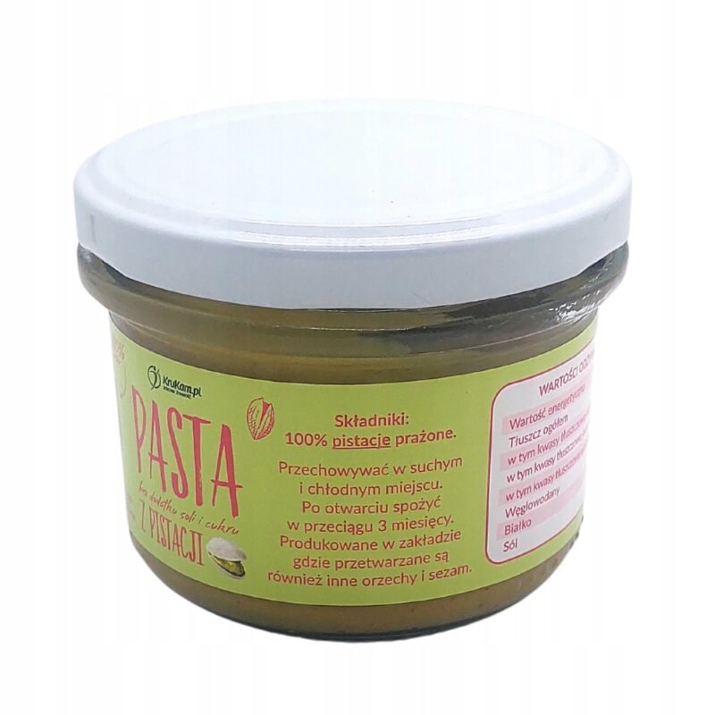 Krukam Pasta pistacjowa 150g masło z pistacji 100% Pistacje prażone mielone - obrazek 7