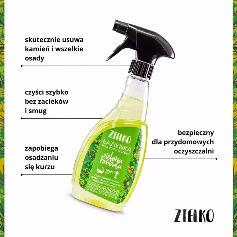 ZIELKO Płyn do łazienki ZIELONA HERBATA 0,5L Do czyszczenia armatury - obrazek 6