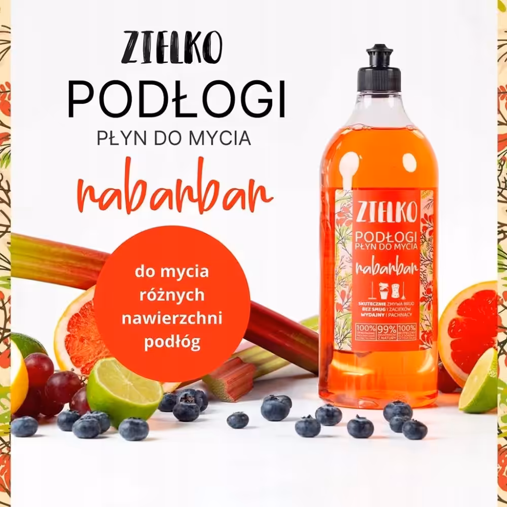 ZIELKO Ekologiczny Płyn do mycia podłóg o zapachu rabarbaru 1L - obrazek 2