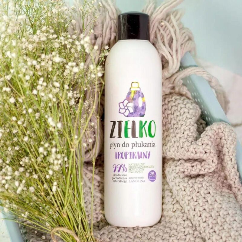 ZIELKO Płyn do płukania Tropikalny z lanoliną 1l Naturalny zmiękcza tkaniny - obrazek 4