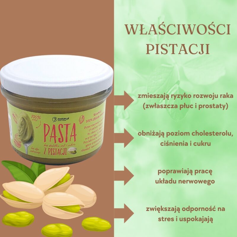 Krukam Pasta pistacjowa 150g masło z pistacji 100% Pistacje prażone mielone - obrazek 2