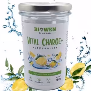 Elektrolity w proszku do picia cytryna Vital Charge+ Biowen 250g bez Cukru