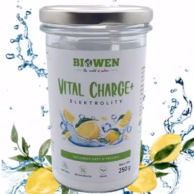 Elektrolity w proszku do picia cytryna Vital Charge+ Biowen 250g bez Cukru