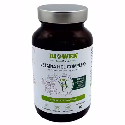 Betaina HCL Complex+ BIOWEN na dobre trawienie pepsyna, mięta pieprzowa