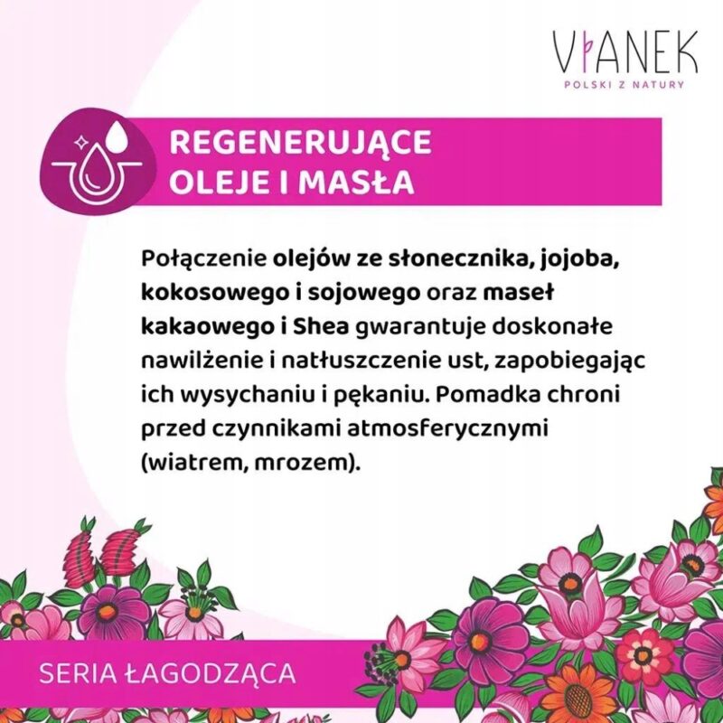 Vianek Łagodząca pomadka ochronna Intensywne nawilżenie - smak bananowy - obrazek 2