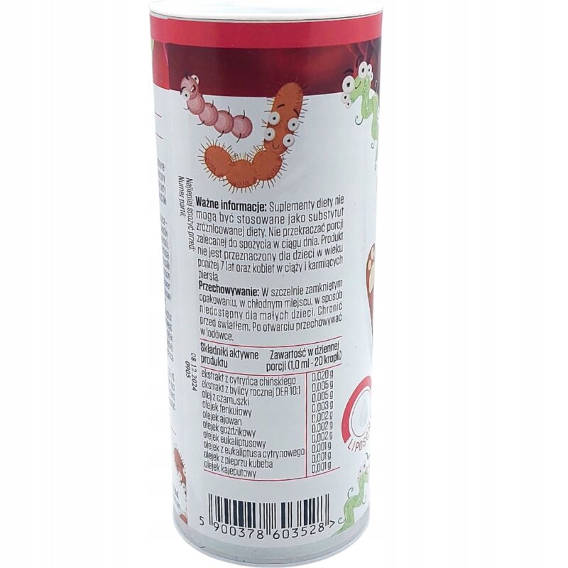 PARASIT Junior Zioła w kroplach na Pasożyty, Robaki i Owsiki 50ml Botamed - obrazek 9