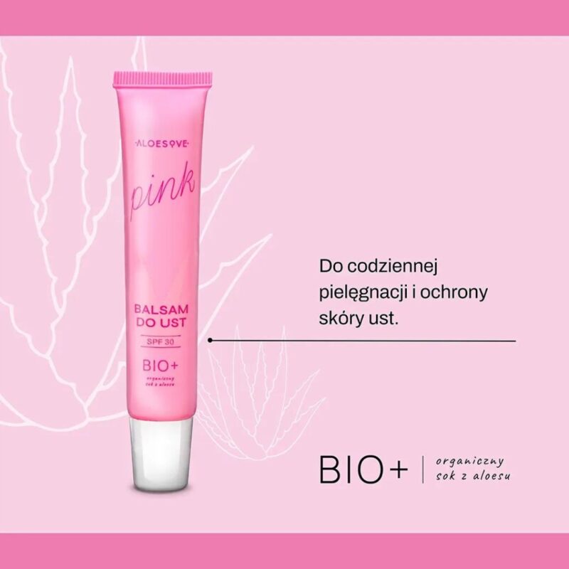 ALOESOVE PINK Balsam do ust SPF30 - 15 ml ochrony i nawilżenia - Krótka data - obrazek 4
