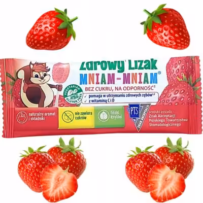 Zdrowy Lizak Mniam-Mniam o Smaku Truskawkowym na Odporność - Starpharma