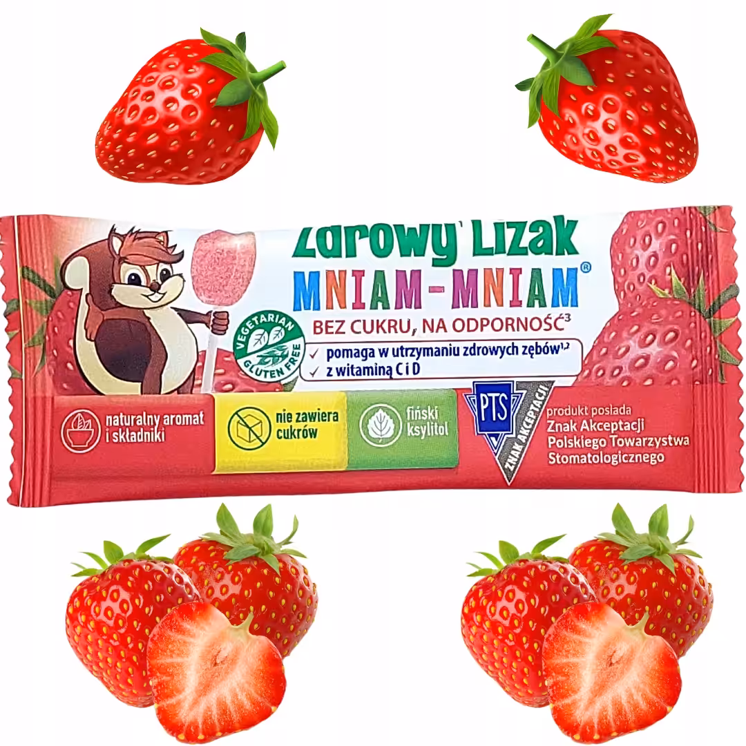 Zdrowy Lizak Mniam-Mniam o Smaku Truskawkowym na Odporność - Starpharma