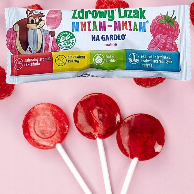 Zdrowy Lizak Mniam-Mniam na Gardło Malina bez dodatku cukru - Starpharma - obrazek 2