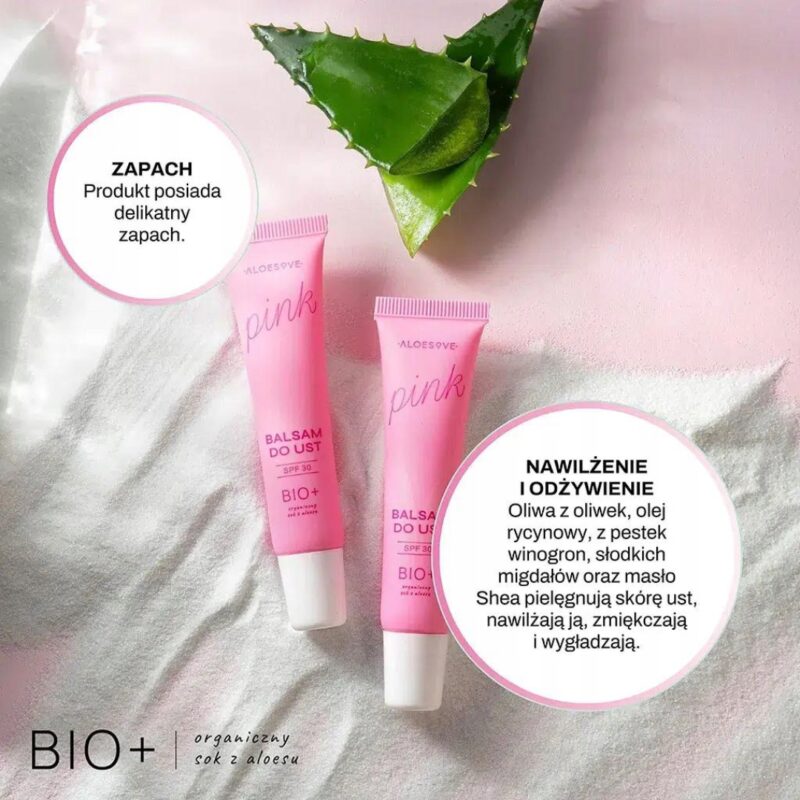 ALOESOVE PINK Balsam do ust SPF30 - 15 ml ochrony i nawilżenia - Krótka data - obrazek 7
