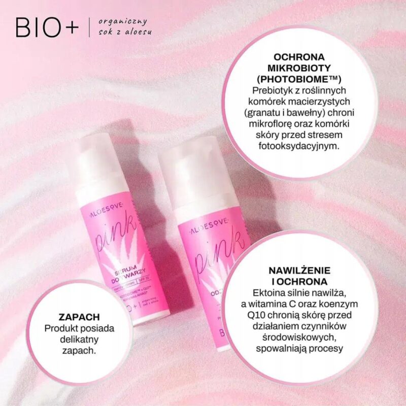 ALOESOVE PINK Serum do twarzy SPF30Intensywna pielęgnacja każdego typu cery - obrazek 11