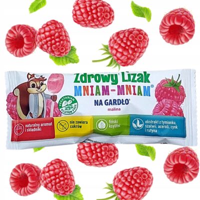 Zdrowy Lizak Mniam-Mniam na Gardło Malina bez dodatku cukru - Starpharma