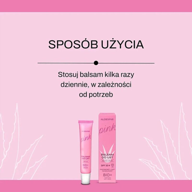 ALOESOVE PINK Balsam do ust SPF30 - 15 ml ochrony i nawilżenia - Krótka data - obrazek 8