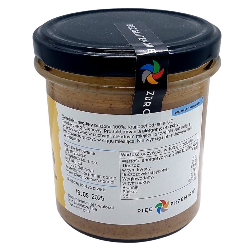 Pasta migdałowa 100% KETO - Pięć Przemian, bez soli i cukru - obrazek 6