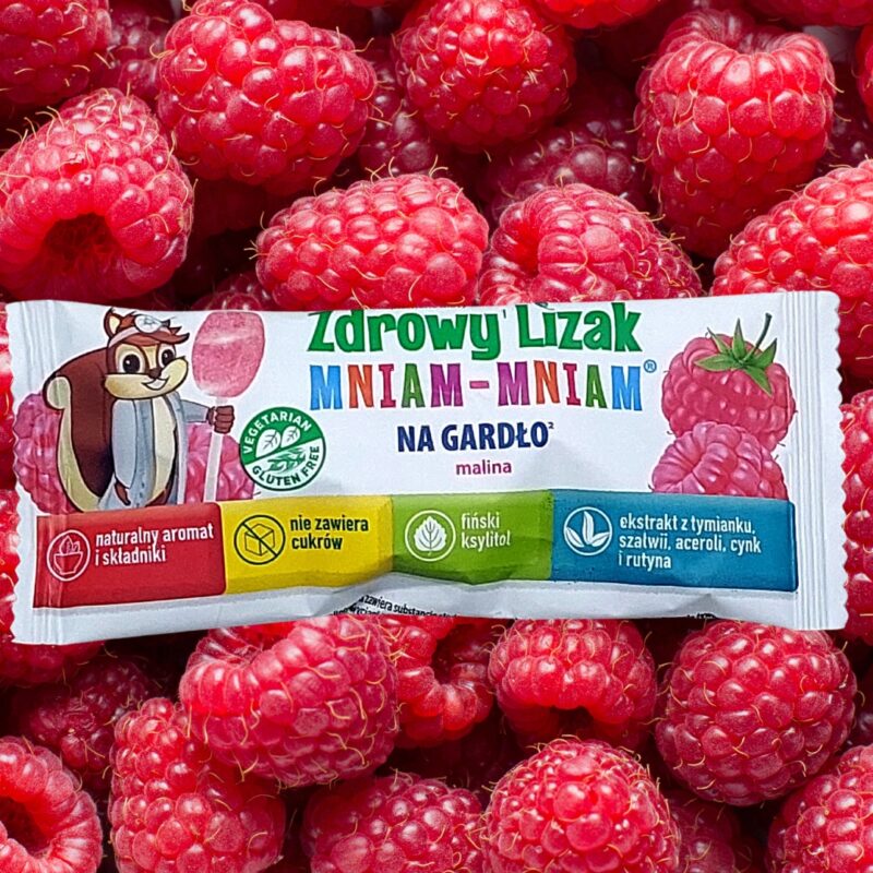 Zdrowy Lizak Mniam-Mniam na Gardło Malina bez dodatku cukru - Starpharma - obrazek 4