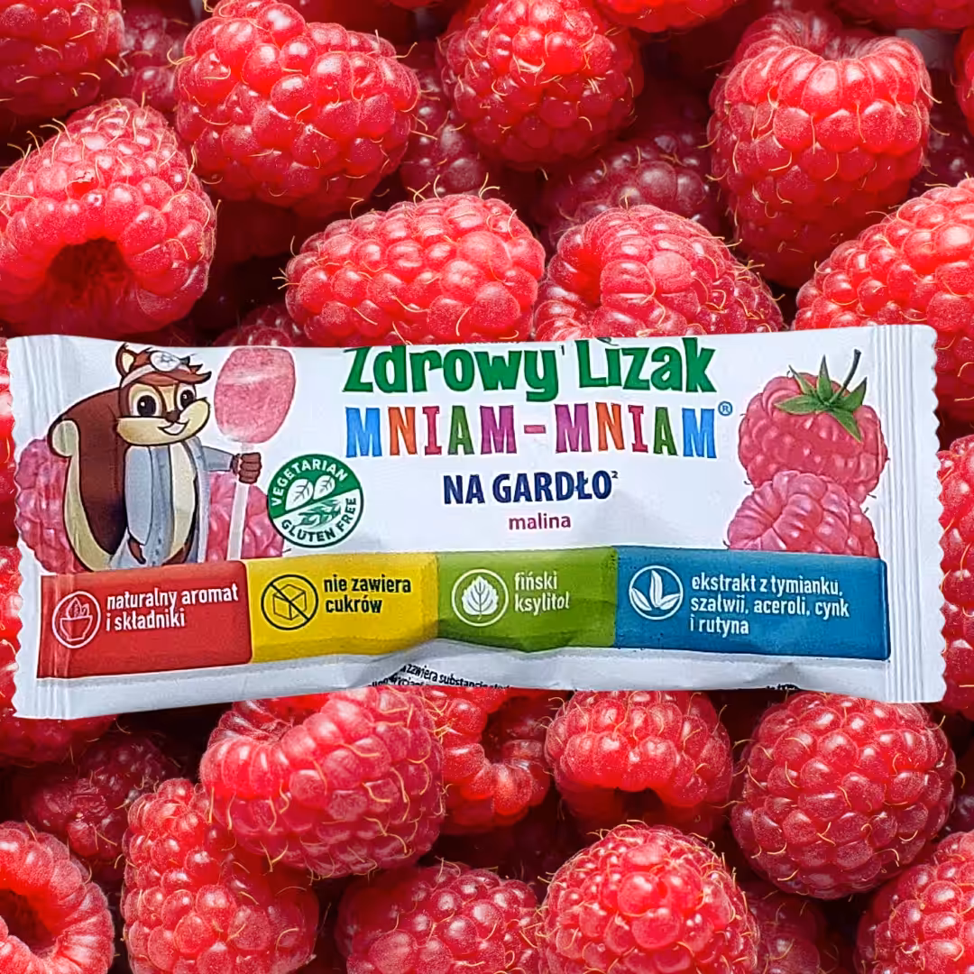 Zdrowy Lizak Mniam-Mniam na Gardło Malina bez dodatku cukru - Starpharma - obrazek 4