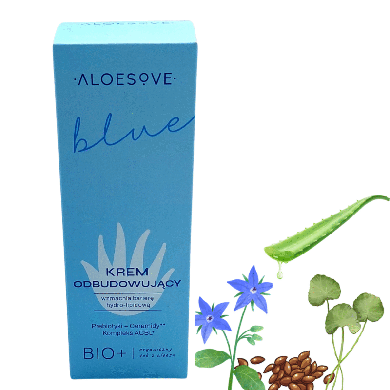 ALOESOVE BLUE Krem odbudowujący do twarzy - Regeneruje i odżywia skórę