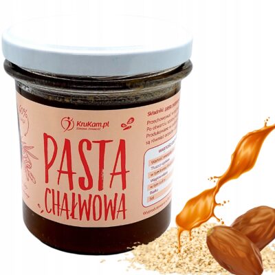 Naturalna Płynna Chałwa z Pasta Sezamową tahini i Syropem Daktylowym Krukam
