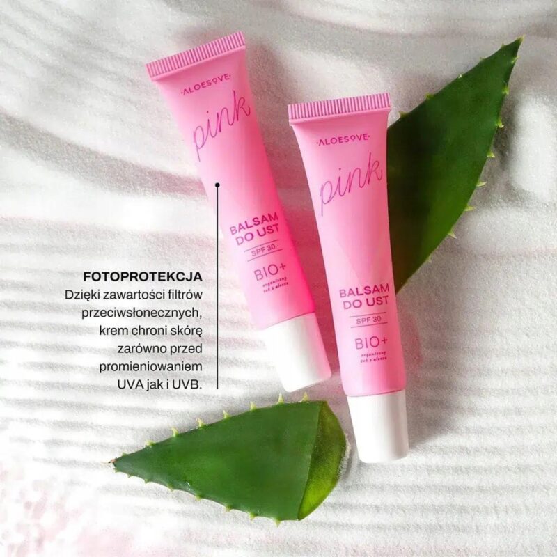 ALOESOVE PINK Balsam do ust SPF30 - 15 ml ochrony i nawilżenia - Krótka data - obrazek 5