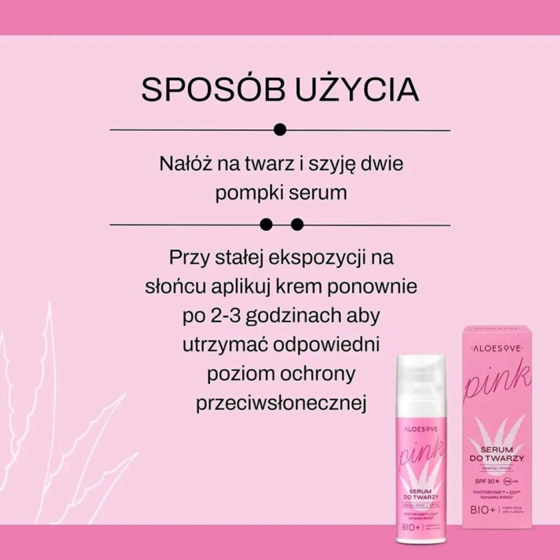 ALOESOVE PINK Serum do twarzy SPF30Intensywna pielęgnacja każdego typu cery - obrazek 8