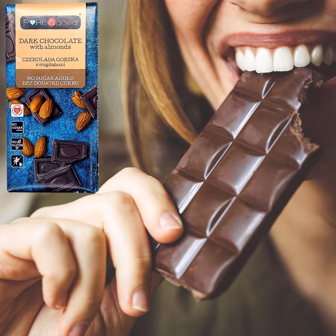 Czekolada Gorzka PureGood 75 g - Bez Cukru, Bezglutenowa, Zdrowa Przekąska - obrazek 5