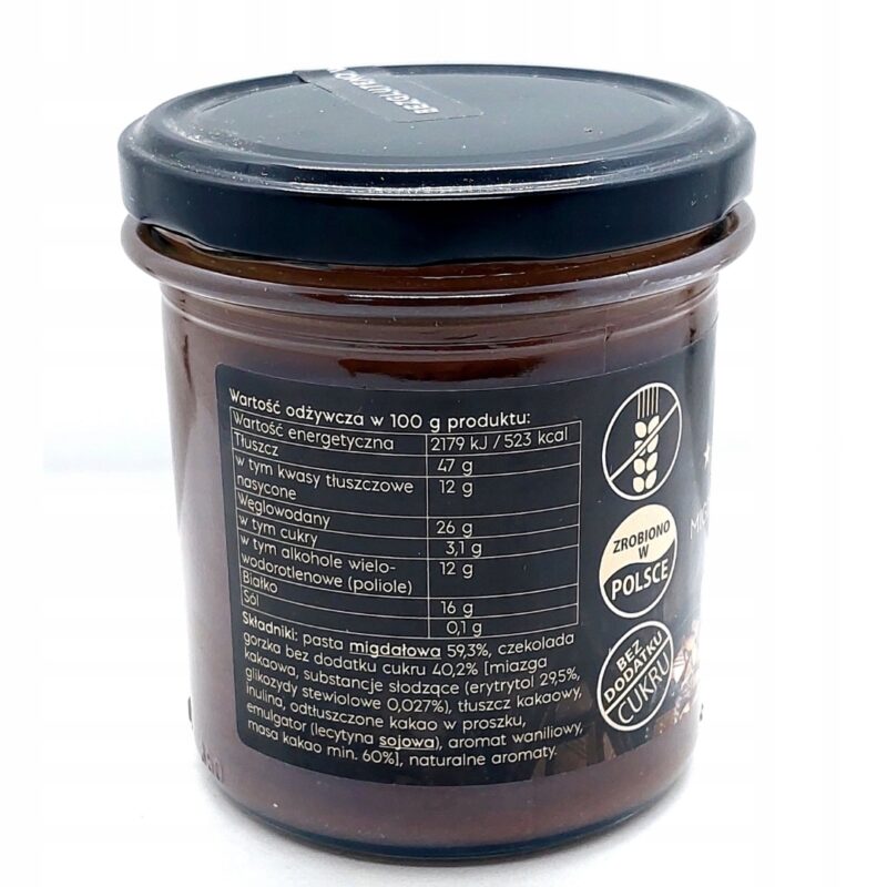 Krem migdałowo - czekoladowy Pięć Przemian 300g Keto - Bezglutenowy i cukru - obrazek 5