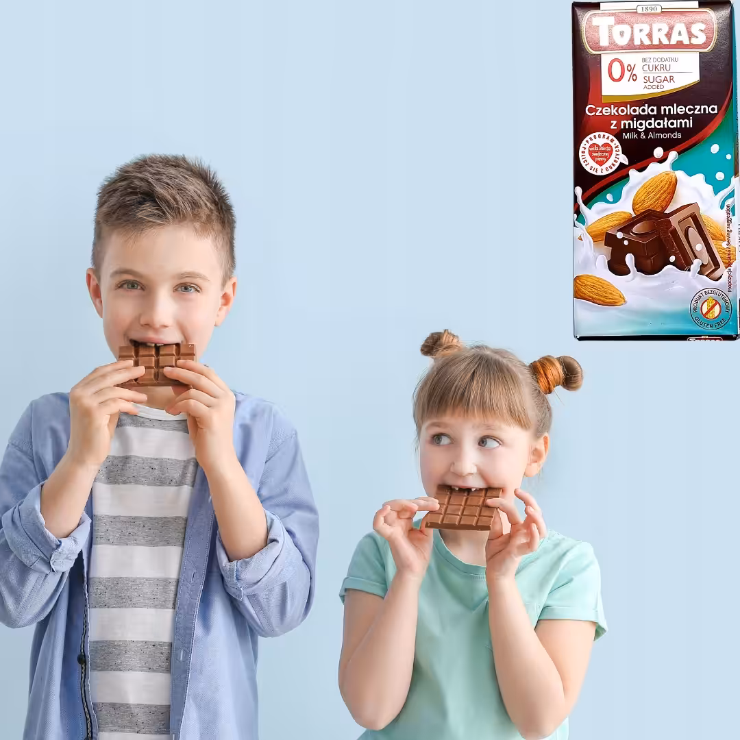Czekolada Mleczna z Migdałami Torras Bez Cukru i Glutenu 75g - obrazek 4