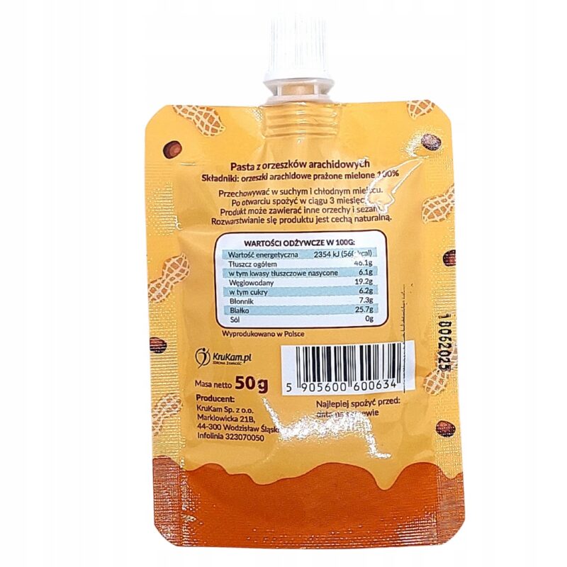 Pasta orzechowa 100% 50g zdrowa przekąska bez soli, cukru i oleju palmowego - obrazek 5