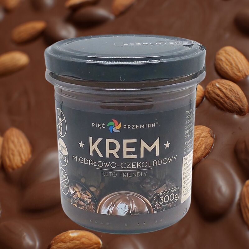 Krem migdałowo - czekoladowy Pięć Przemian 300g Keto - Bezglutenowy i cukru - obrazek 6