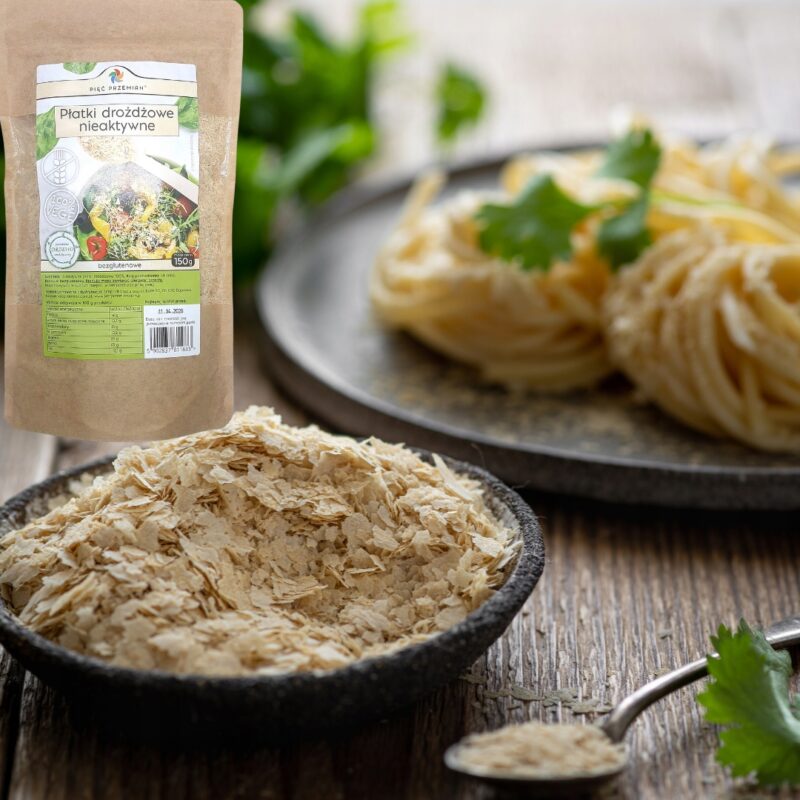 Płatki Drożdżowe Nieaktywne Bezglutenowe 150g Pięć Przemian bogate w białko - obrazek 2