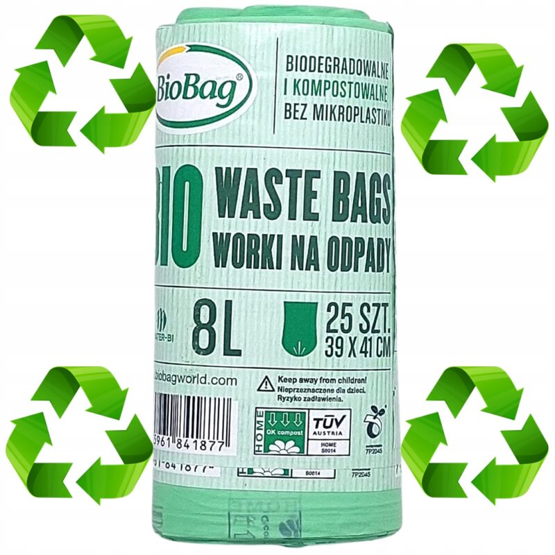 Worki na odpady BIobag 8 l 25 szt. kompostowalne i biodegradowaln