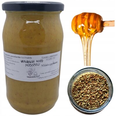 Naturalny Miód z pyłkiem pszczelim 1100g Miód z Pyłkiem kwiatowym