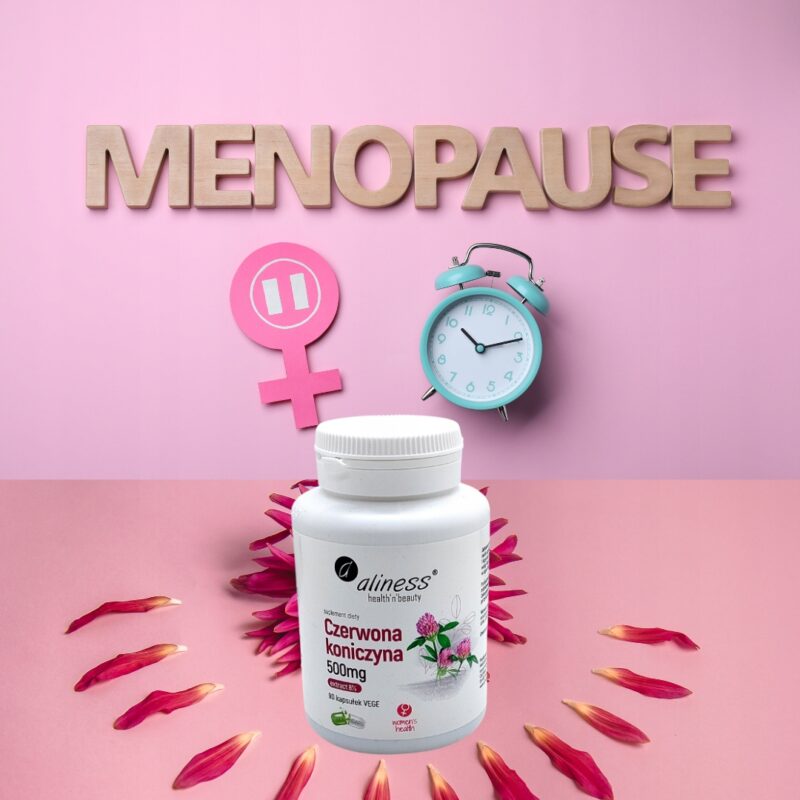 Czerwona Koniczyna Aliness extract 8% 500mg 90 kapsułek Menopauza - obrazek 2