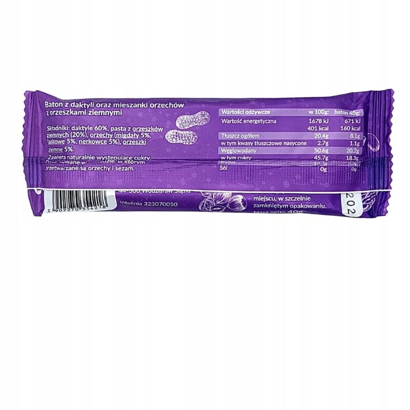 10x Baton daktylowy z orzechami KruKam 40 g Baton energetyczny batoniki - obrazek 4