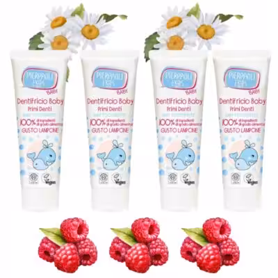 4x Pasta Do Zębów Bez Fluoru Dla Dzieci Dziecięca Jadalna Malinowa Ekos75ml