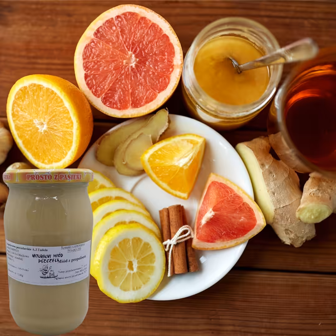 Naturalny Miód z propolisem kremowy 1100g Aż 5% propolisu Miód propolis - obrazek 7