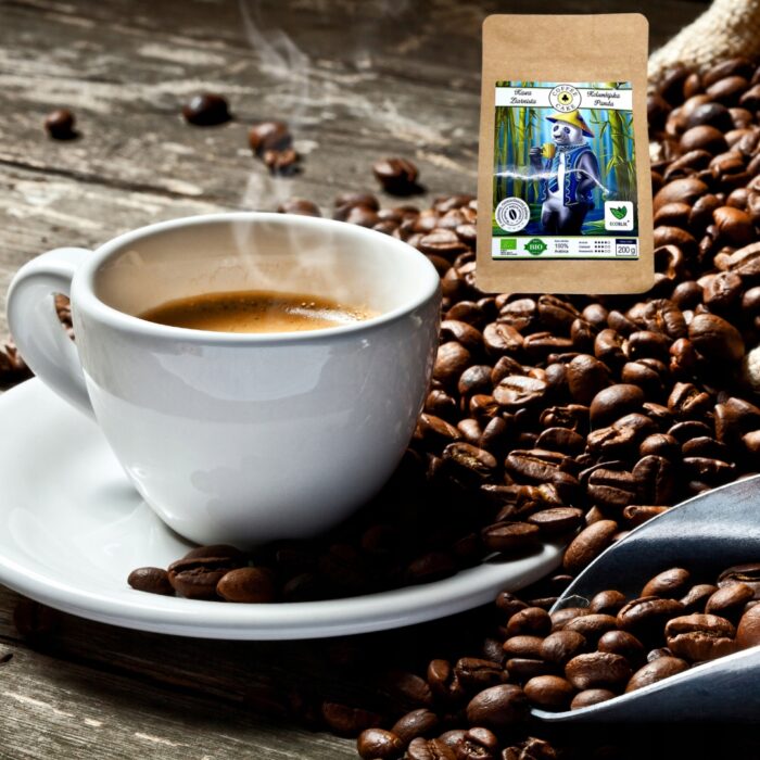 Kawa ziarnista kolumbijska Panda 200g kawa swiezo palona Kawa Arabica - obrazek 2