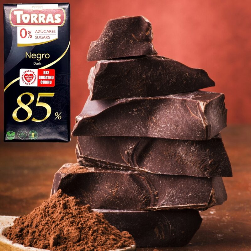 Czekolada gorzka 85 kakao czekolada bez cukru Torras 75g Negro Dark - obrazek 2