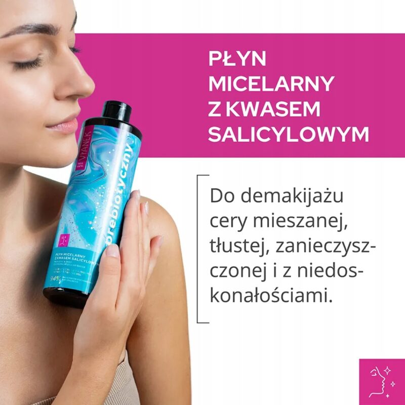 Płyn micelarny z kwasem salicylowym VIANEK Prebiotyczny do cery mieszanej - obrazek 3