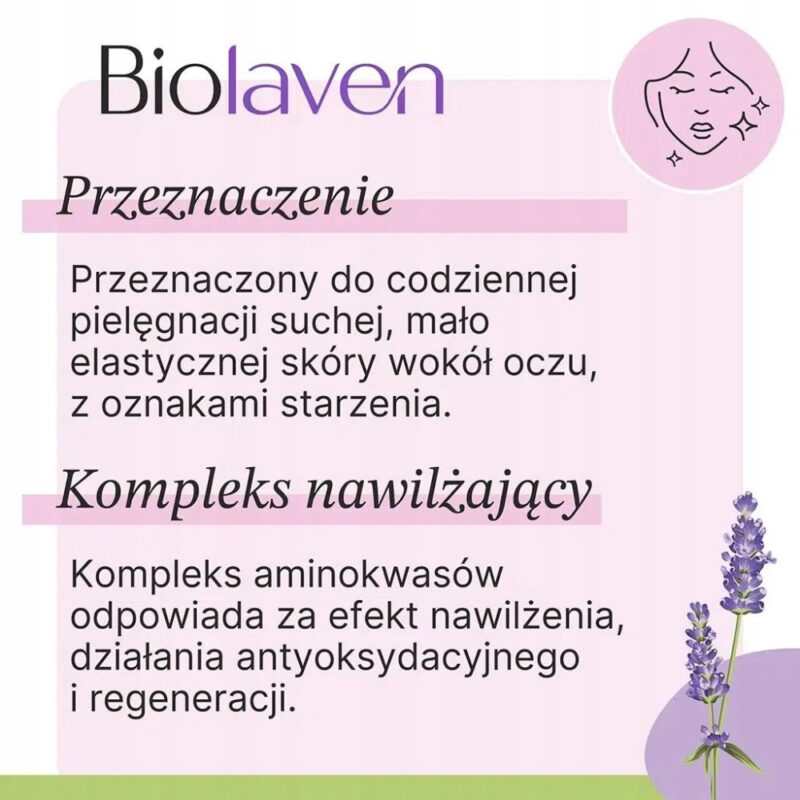 Biolaven Krem pod oczy 15ml krem na worki pod oczami - Winogron Lawenda - obrazek 2