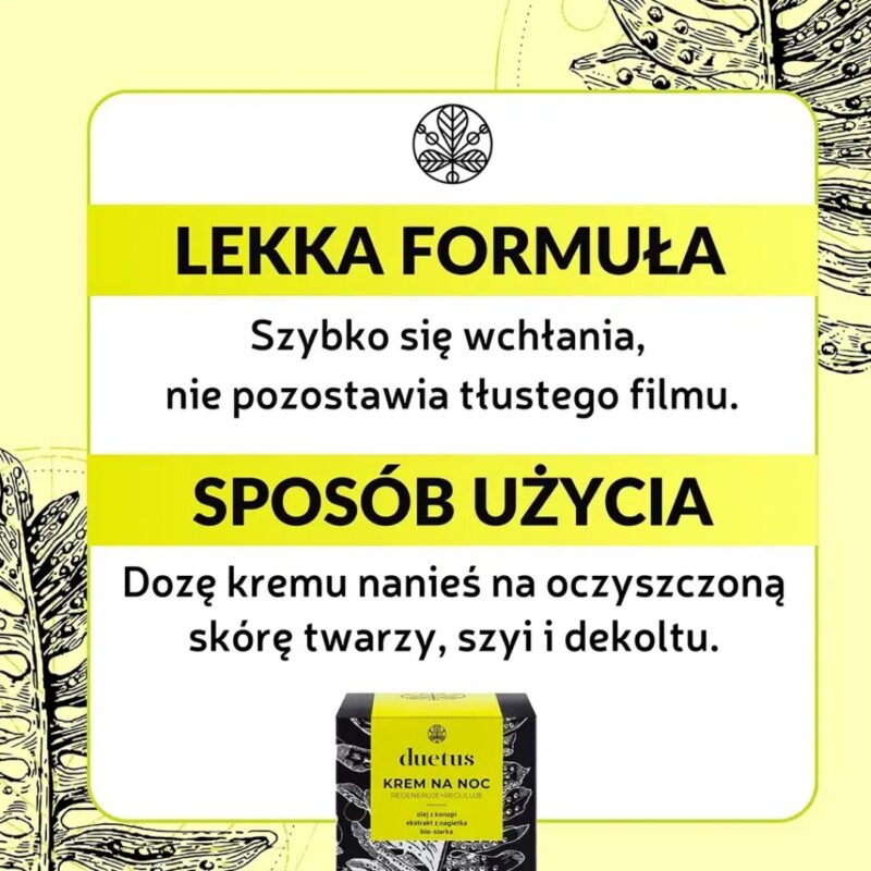 DUETUS Regenerujący Krem Na Noc Odżywający do Cery Mieszanej Lekki krem - obrazek 4